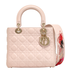 Medium Lady Dior, Leather, Pink, 16-BO-1116, S, 2*